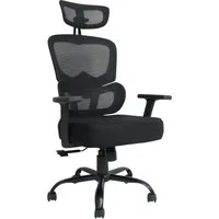 TITANO Bürostuhl DIRECTOR (Ergonomischer Bürostuhl - Schreibtischstuhl mit verstellbarer Höhe, Kopfstütze und Armlehnen. Drehstuhl mit Wippfunktion, Lendenwirbelstütze, 12cm Memory Foam, 150kg Belastbar)
