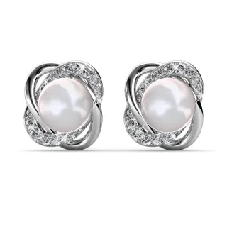 Simply Perlen-Ohrringe – Silber und Kristall
