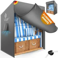 KESSER Strandkorb-Schutzhülle Premium Abdeckung 600D Oxford Gewebe (Strandkorbabdeckung mit Belüftungsöffnungen 175x135x105 cm), UV-Beständige Strandkorbhülle Reißfest, Winterfest & Wasserdicht