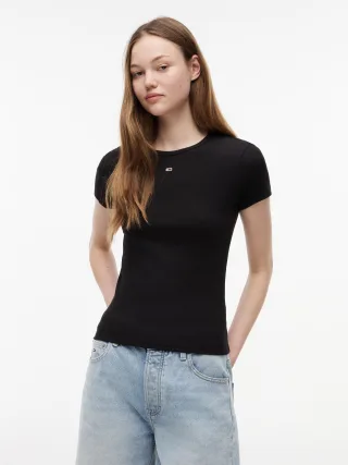 Tommy Jeans (PVH Group) - TJW SLIM ESSENTIAL RIB SS Black - Gr. - XS