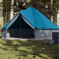 vidaXL Tipi-Zelt, Tipi-Familienzelt 6 Personen Blau Wasserdicht