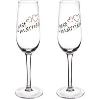 GRÄWE Glas GRÄWE 2er Set Sektglas "Just Married" 210 ml, Glas