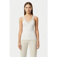 rosemunde Spitzentop Bernardine Organic Cotton Top Vintage-Spitzenbesatz am V-Ausschnitt, breite Träger, feminin