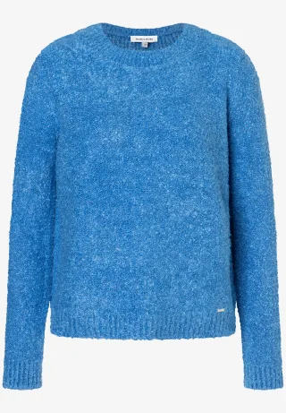MORE & MORE - Bouclé Pullover blau - Gr. - 44