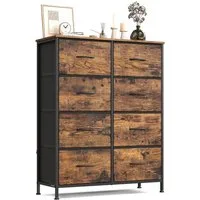 SONGMICS Kommode Schrank mit 5/6/7/8/9 Schubladen, Aufbewahrungsschrank, Stahl, MDF, Vliesstoff, für Schlafzimmer