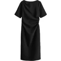 Next Midikleid Kurzärmeliges Midikleid mit Rüschen (1-tlg)