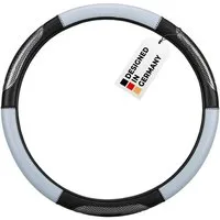 alca Lenkradbezug Lenkradhülle Luxus grau/schwarz Auto 37-39 cm sportlich creme-farben, (1-tlg)