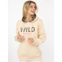 Zwillingsherz Hoodie "Wild Mind" Stickerei, bedruckte Kordel, Kängurutasche, Rippbündchen