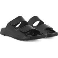 Ecco Cozmo Flat (Vollnarbenleder, flexible Sohle) schwarz Herren Sandale