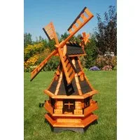 DSH DEKO SHOP HANNUSCH Gartenfigur Gartenwindmühle WM 95 bitum, Norddeutsche Windmühle Gesamthöhe: 100 cm