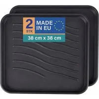 Bestlivings Schuhabtropfschale mit 2,5 cm hohem Rand (2-tlg., 38x38x2,5 cm), je nach Schuhgröße für 1-2 Paar Schuhe geeignet, robust, wasserfest