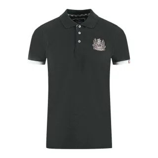 Aquascutum Unisex Erwachsenen Logo Kragen Polo-Shirt (Schwarz)