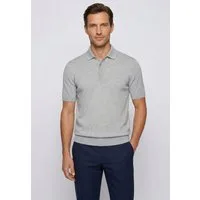 BOSS Kurzarmpullover Nolano aus Schurwolle, Polokragen