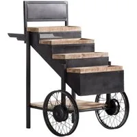 More2Home Regalwagen Deko-Regal MARKTSTAND, Holz / Metall, 4 Etagen