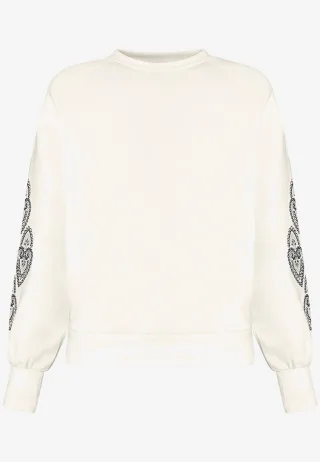 zero - Sweatshirt mit Aufdruck patch creamblue - Gr. - 42