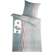 Carpe Sonno Bettwäsche Seersucker 135 x 200 Mikrofaser Sommer Bettwäsche Bügelfrei Leicht, Soft-Seersucker, 2 teilig, Polyester Bettbezug kühlend & OEKO-TEX Muster Grau 135x200