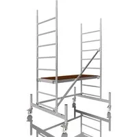 ALTEC Aluminium Fahrgerüst Rollfix 1.0 mit Ø125mm Rollen, Standardtraverse & Wandanker, maximale Arbeitshöhe 10 Meter