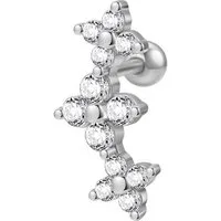 Hey Happiness Single-Ohrstecker Piercing Blume, Knorpel Helix Piercing Ohr, Ohrpiercing Silber 925 Damen Zirkonia, 18K Gold vergoldet