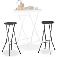 relaxdays Barhocker klappbar BASTIAN (2 St), schwarz