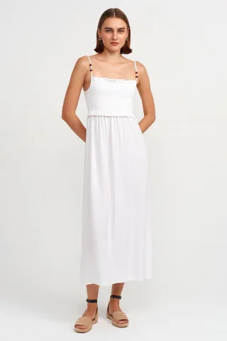 Ärmelloses A-Linien-Midikleid mit quadratischem Ausschnitt