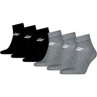 PUMA Sportsocken PUMA Unisex Elements Quarter Socken knöchelhoch 6er Pack (6-Paar, 6er Pack) Logoschriftzug
