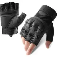 Foxter Sport Multisporthandschuhe Fingerlose Taktische Schutzhandschuhe Outdoor Sport (Fingerlose Outdoor Schutzhandschuhe mit rutschfester Handfläche Paar, Handschuh-Set für Outdoor Sport und Freizeitaktivitäten 1 Paar Stoff) Robuste taktische Sport
