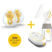 MEDELA Elektrische Milchpumpe AKTIONSPACK Freestyle Mini Classic & Handsfree Doppelpumpset, Spar-Set, 2-tlg., Zwei Abpump‑Optionen.