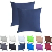 NatureMark Kissenbezüge 2er Pack Jersey Kissenbezug Kissenhülle, (2 Stück), Kissenhülle in vielen Größen und Farben (40 x 40 cm, Navy blau)