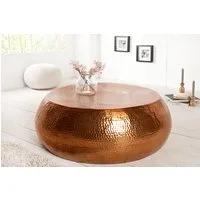 riess-ambiente Couchtisch ORIENT Ø80cm kupfer (Einzelartikel, 1-St), Wohnzimmer · Metall · rund · Hammerschlag Design · handmade