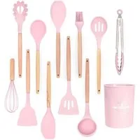 Intirilife Kochbesteck-Set (Set, 12-tlg., Set), Küchenutensilien Set Zange Schneebesen Pfannenwender Schöpfkelle