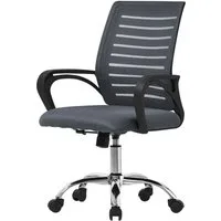 ML-DESIGN Bürostuhl Schreibtischstuhl ergonomisch mit Armlehnen Wippfunktion 360° drehbar, Computerstuhl Grau mit Rollen Schreibtischstuhl Gaming-Stuhl Drehstuhl