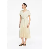 comma Midikleid Kleid Satinkleid mit fließenden Ärmeln und Plissée-Rock
