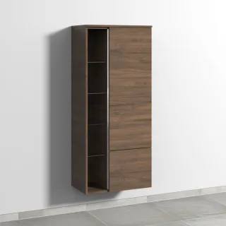 Sanipa 3way Stauraumschrank mit 1 Tür, 1 Auszug und offenen Fächern, Eiche-Arizona BR18380