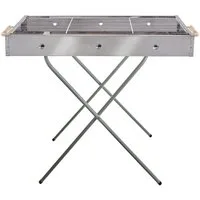 EuroStock Holzkohlegrill freistehender Edelstahl Barbecue Grill
