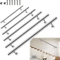 duschspa Treppengeländer Edelstahl Handlauf Treppenhandläuf Geländer Wandhandlauf Innen & Außen, 80 cm Länge, ist rostfrei