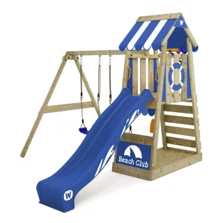 Spielturm WatchFlyer mit Doppelschaukel und Kletterleiter - Hochwertiges Spielgerüst für den Garten - Abenteuer Spielplatz für Kinder - Wickey