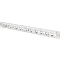 Modulares Patchpanel, 24-Port, unbestückt grau, 1 HE, für Keystone-Module