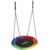 relaxdays Nestschaukel Kinder mit Kissen & Griffe, Bunt, 100 cm