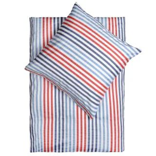 LIVING DREAMS - Satin-Bettwäsche white/red/blue - Gr. - 155