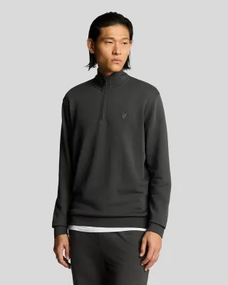 Superfeiner Baumwoll-Pullover mit 1/4-Reißverschluss