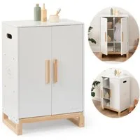 ELLA & PIET® Puppenmöbel Großer Puppenschrank DRESSY aus Holz (Weiß-Schlamm)