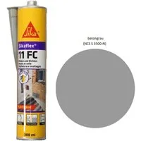 Sika Dichtstoff Sikaflex 11 FC Polyurethan Kleb Dichtstoff 300ml Kartusche betongrau, gebrauchsfertig, Schleifbar