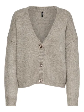 ONLY - ONLZOEY L/S V-NECK CARDIGAN KNT NOOS Woodsmoke - Gr. - M