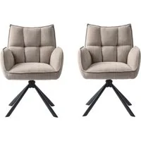 freiraum Armlehnstuhl Marilla, (2er-Set) Federkern, Drehfunktion, leinen-beige - 59x86x65 (BxHxT)