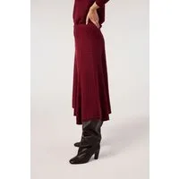 Himalaya Clothing A-Linien-Rock Damen mit feinem Blattmuster - Jerseyrock aus weicher Bio-Baumwolle Schwungvoller Damen Midirock in eleganter A-Linie