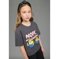 KIDSWORLD T-Shirt MINIONS T-Shirt für TEENS Girls: NOPE für Mädchen, Kurzarm, bedruckte Optik, Basic Passform