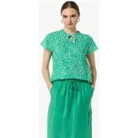 comma Kurzarmbluse Bluse Blusenshirt mit All-over-Print