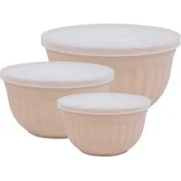 Greengate Schüssel Alice Schüssel mit Deckel creamy fudge Set3, Kunststoff, (Schüsseln & Schalen)