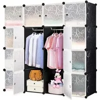 FIVMEN Kleiderschrank DIY Regalsystem Platzsparendes Steckregalsystem