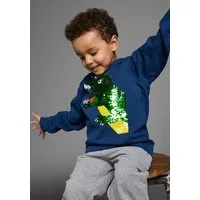 KIDSWORLD Kapuzensweatshirt mit tollem Dino aus Wendepailletten Langarm, Basic-Passform, bedruckt, aus Baumwolle